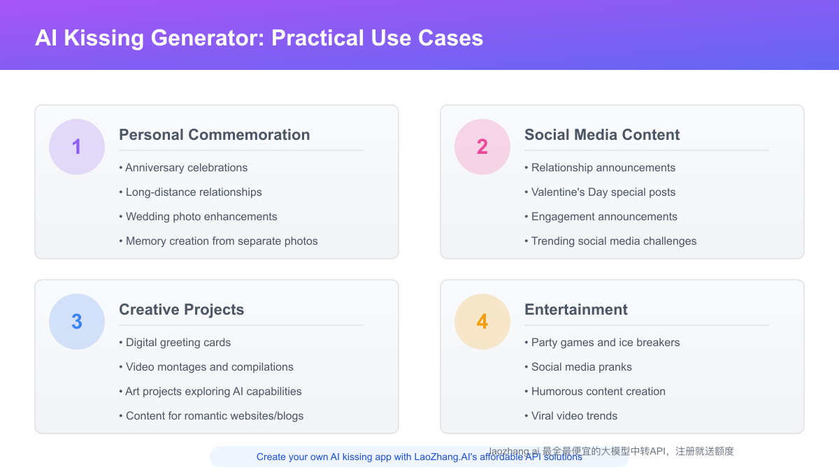 AI kissing generator use cases and practical applications