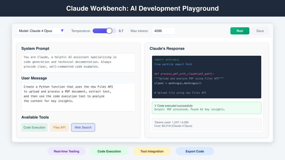 Claude Workbench: AI Development Playground
