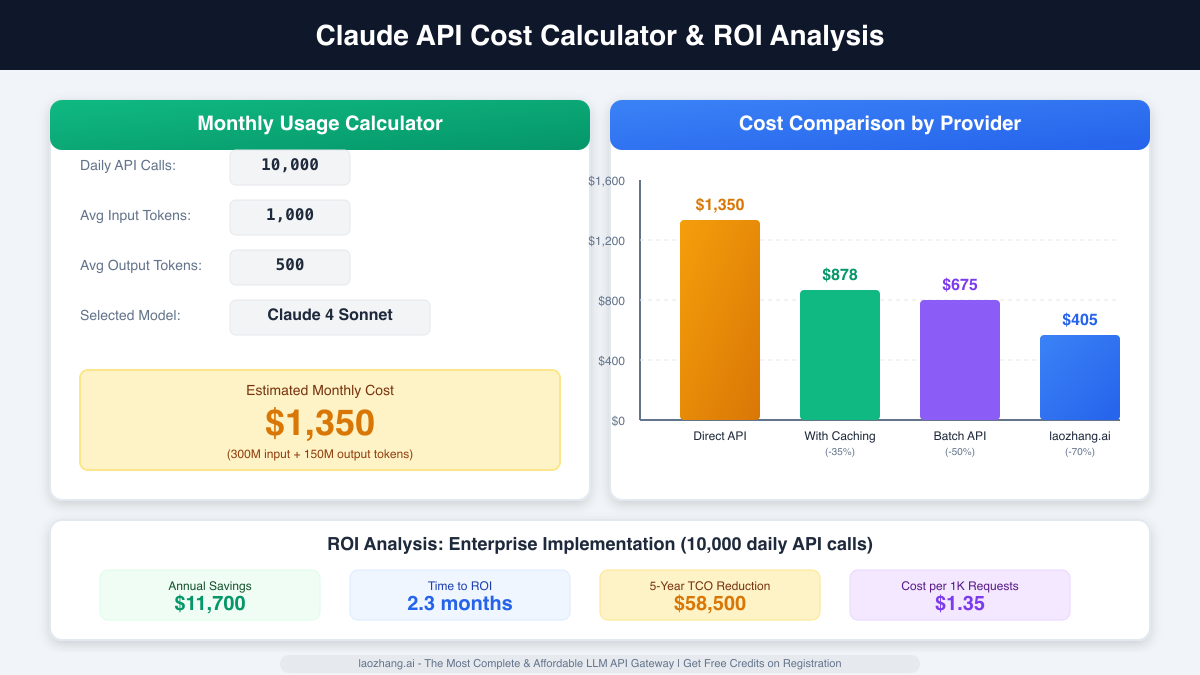 Claude API Cost Calculator & ROI Analysis