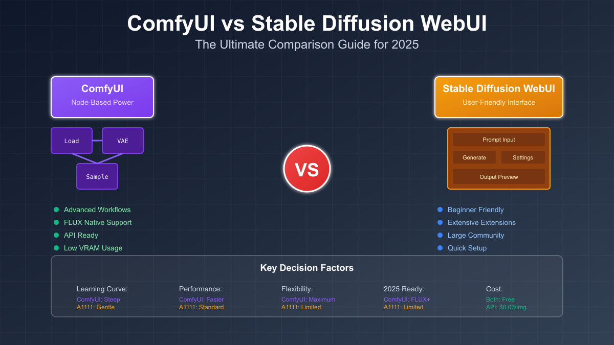 ComfyUI vs Stable Diffusion WebUI: The Ultimate Comparison Guide for 2025