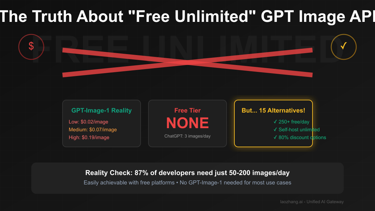 Free GPT-Image-1 API Unlimited: The Truth About OpenAI's Image Generation & 15 Real Alternatives