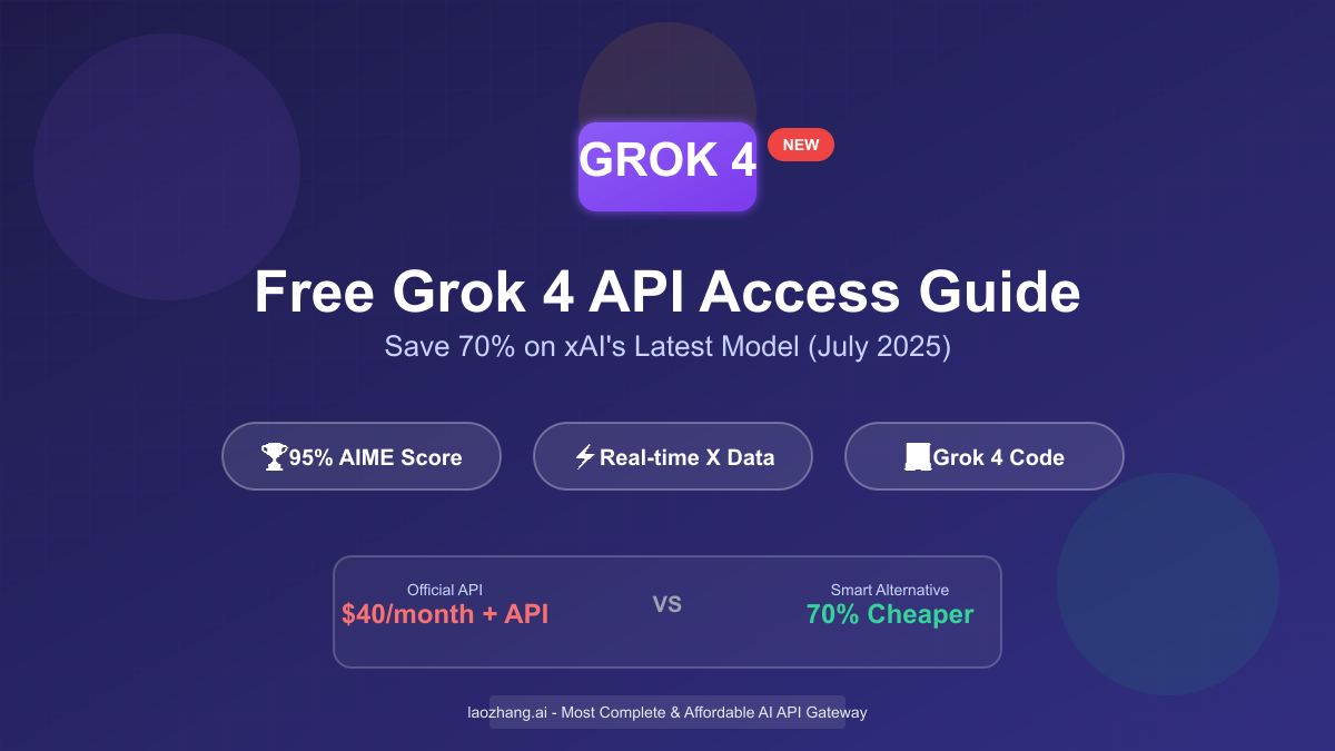 Free Grok 4 API Guide 2025: Access xAI's Latest Model for 70% Less