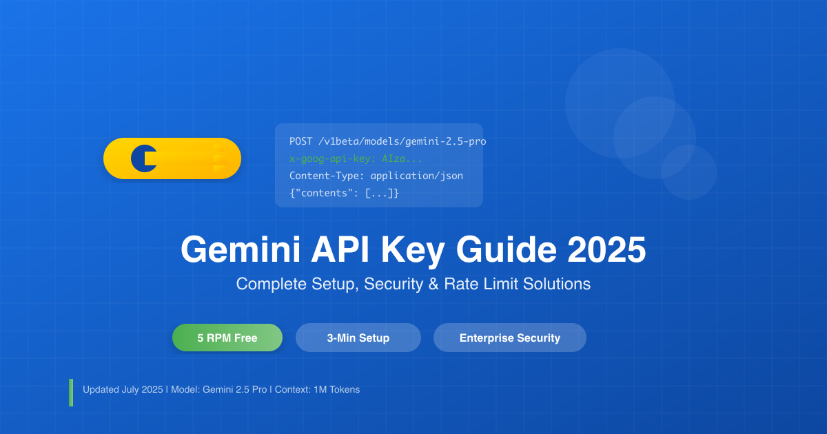 Gemini API Key Guide 2025: Complete Setup, Security & Rate Limit Solutions