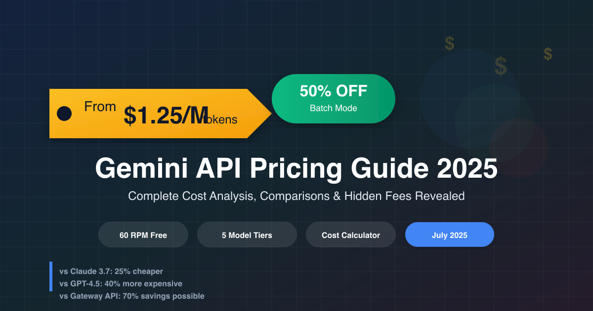 Gemini API Pricing Guide 2025: Complete Cost Analysis & Hidden Fees Revealed