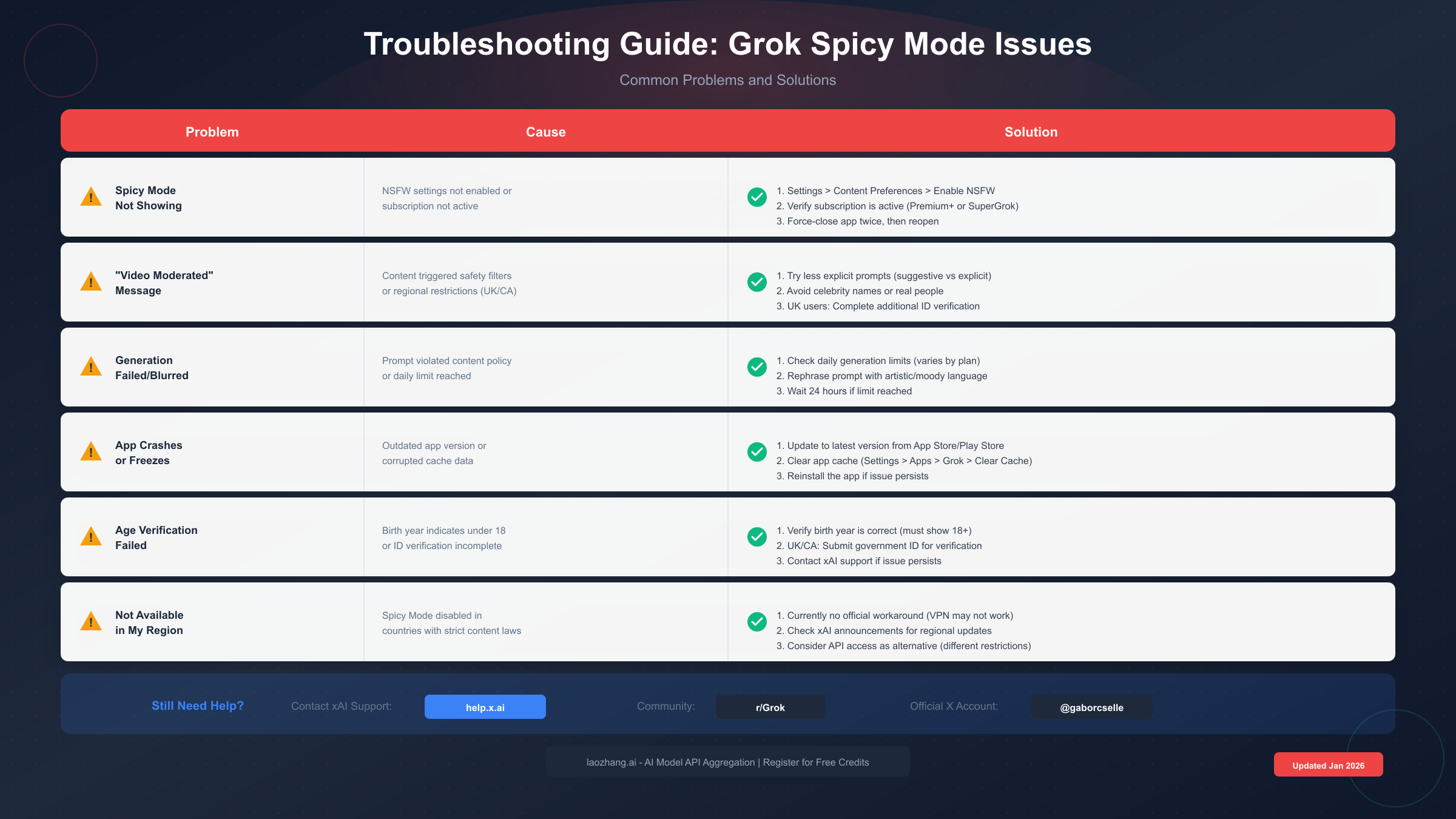 Troubleshooting Guide - 6 common problems and solutions for Grok Spicy Mode issues