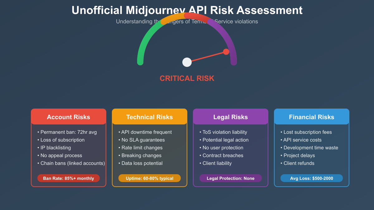 Unofficial Midjourney API Risk Assessment