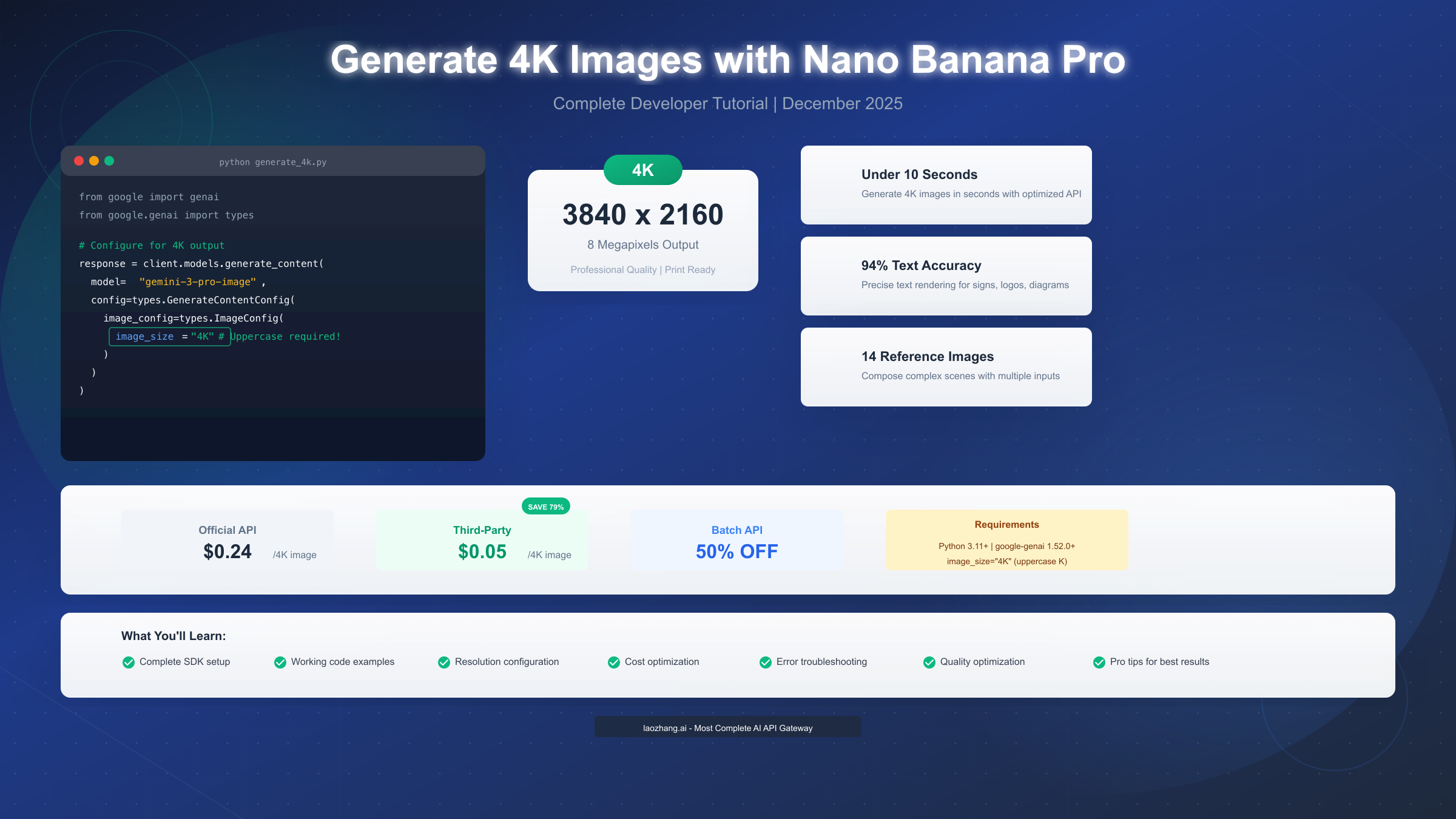 How to Generate 4K Images with Nano Banana Pro: Complete Developer Tutorial 2025