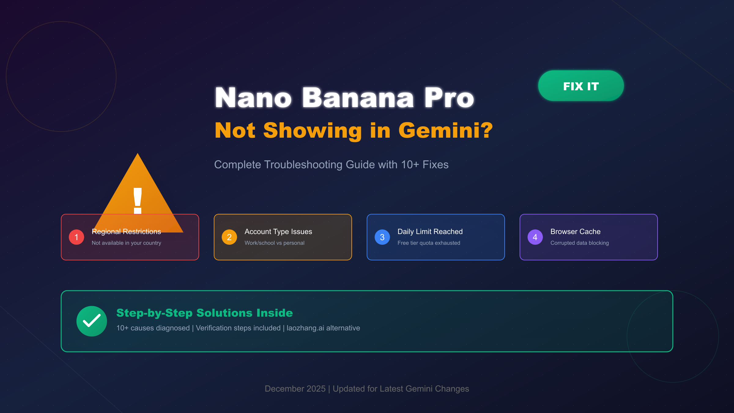 Why Nano Banana Pro Not Showing in Gemini? Complete Fix Guide 2025