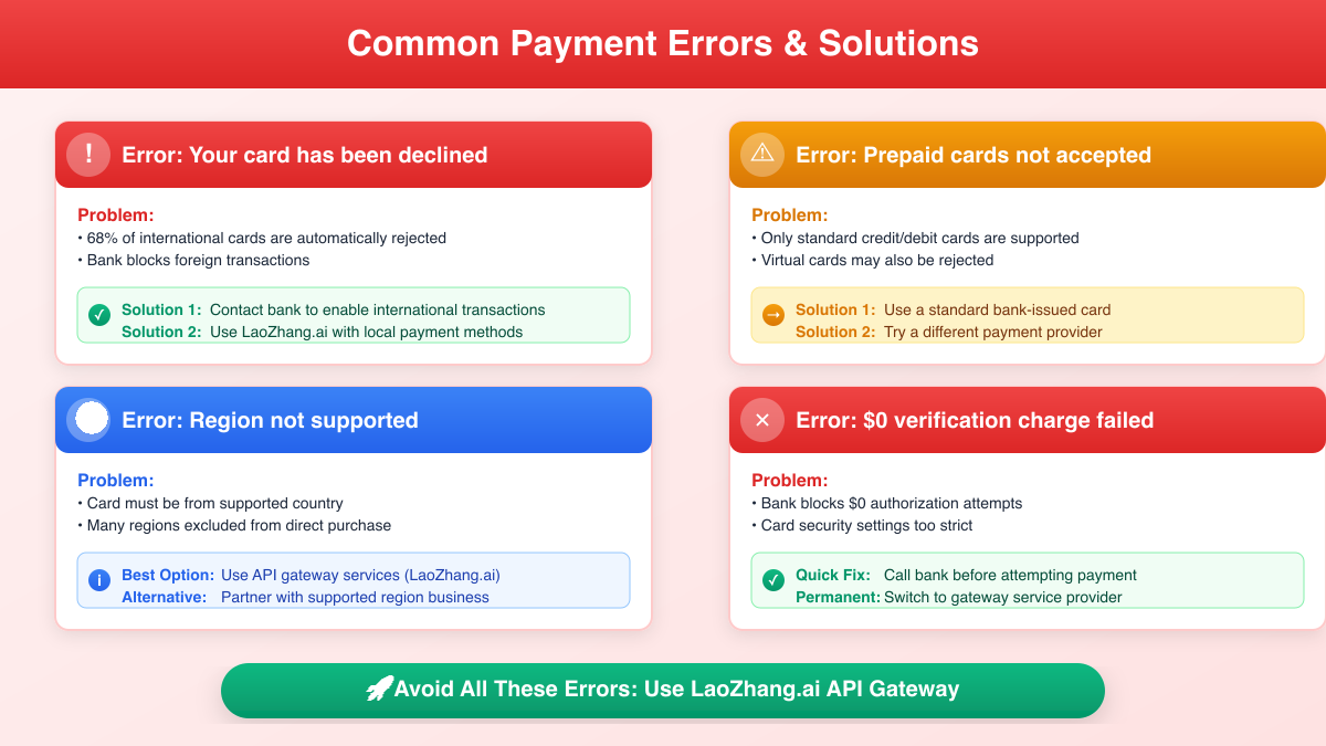 Common OpenAI API payment errors and their solutions
