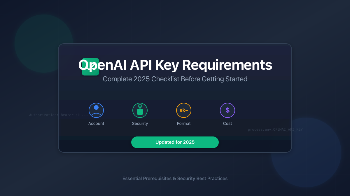 OpenAI API Key Requirements 2025: Complete Checklist Before Getting Started