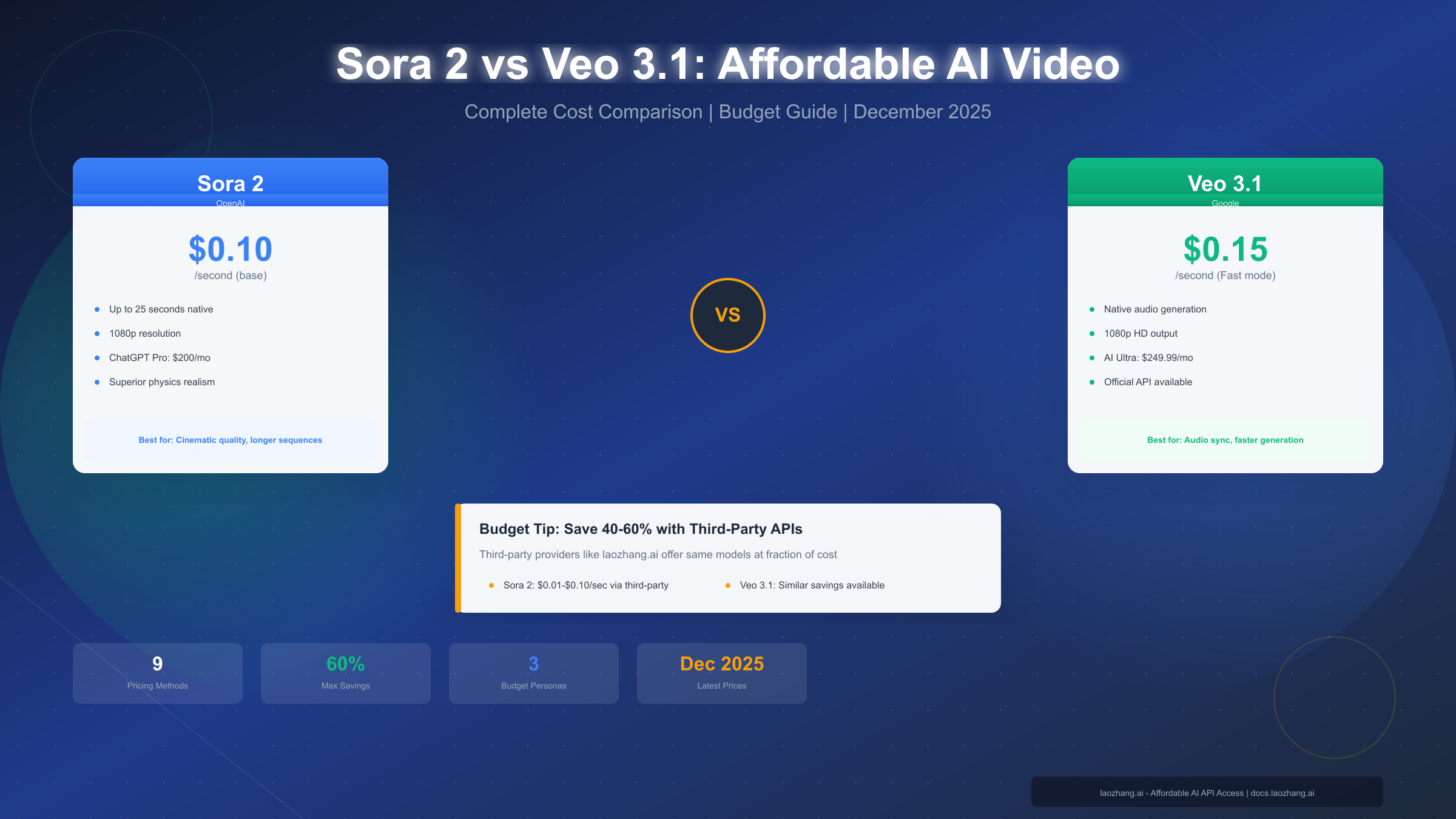 Sora 2 vs Veo 3.1: Complete Affordable Guide - Which AI Video Generator Saves More in 2025