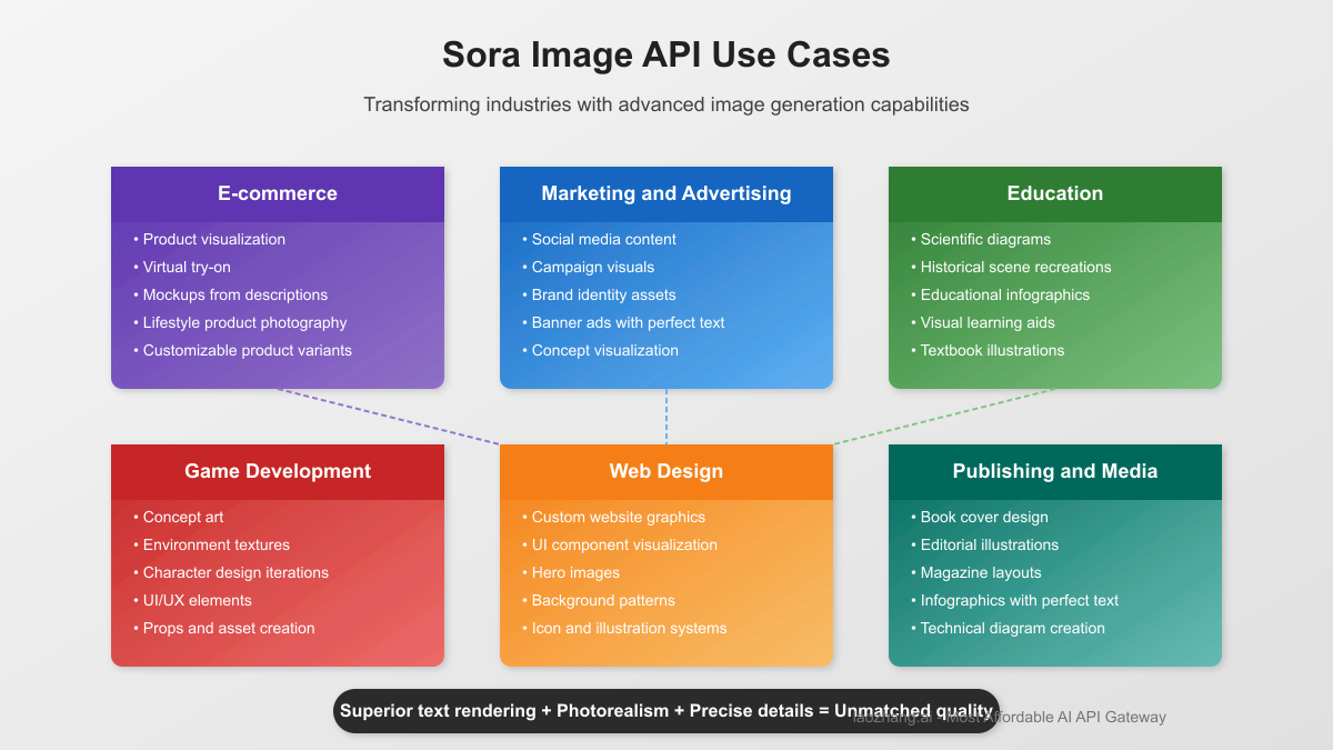 Sora Image API use cases across different industries