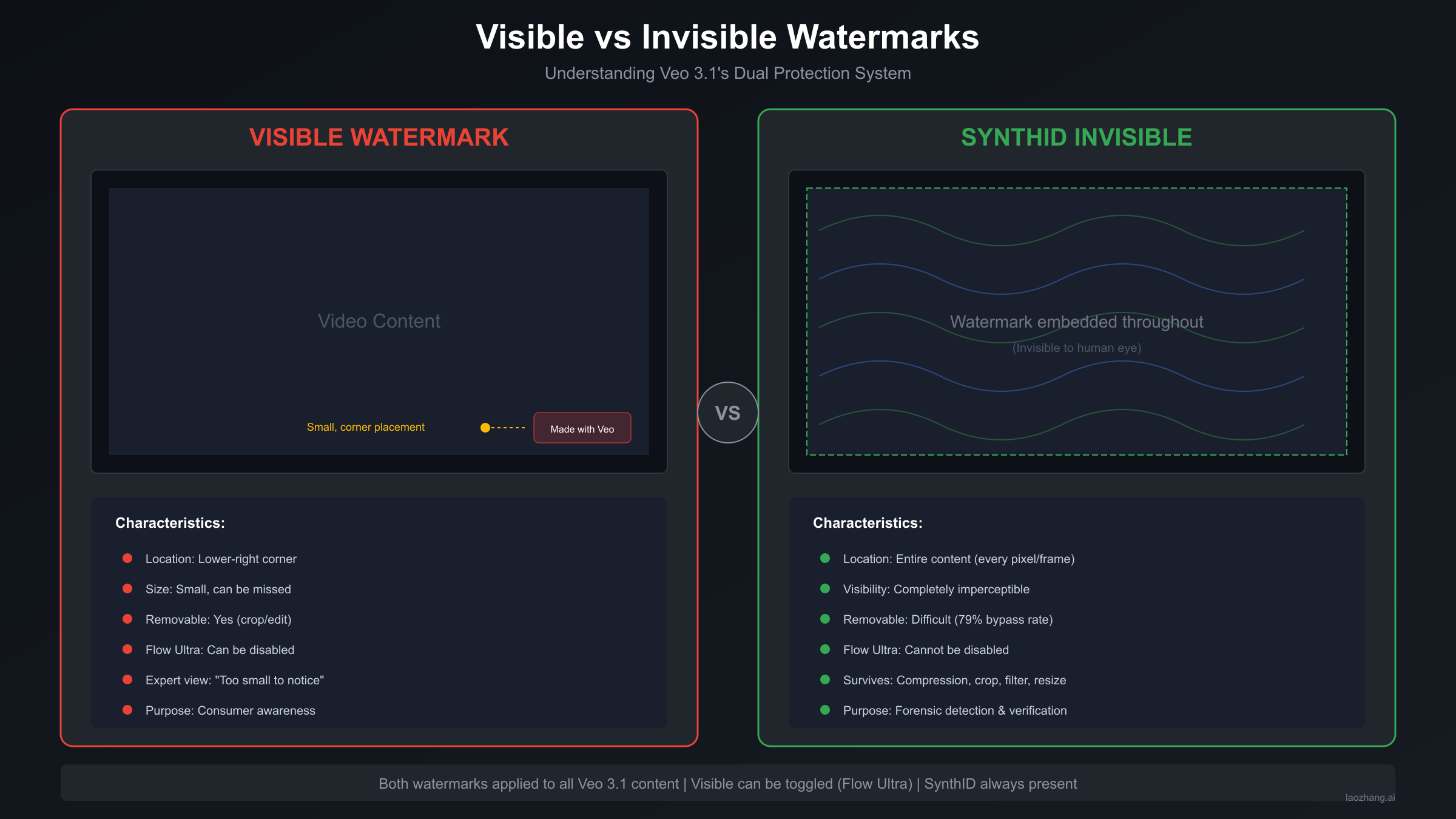 Visible vs Invisible Watermarks Comparison