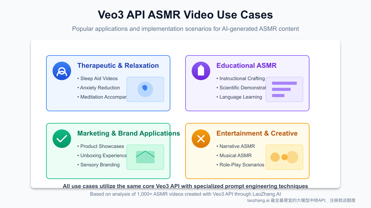 Various use cases for Veo3 API in ASMR video creation