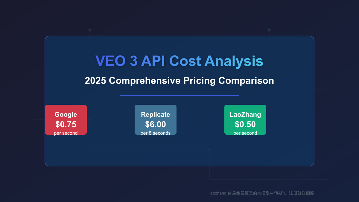 VEO 3 API Cost Analysis 2025: Google vs. Replicate vs. LaoZhang AI Pricing