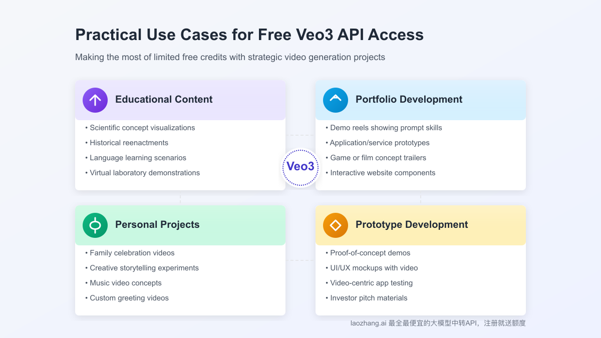 Practical use cases for free Veo3 API access