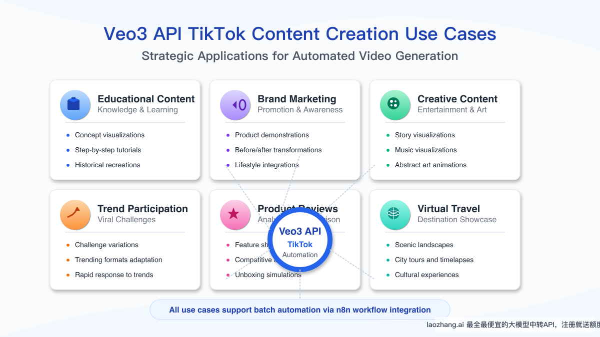 Various use cases for Veo3 API in TikTok content creation
