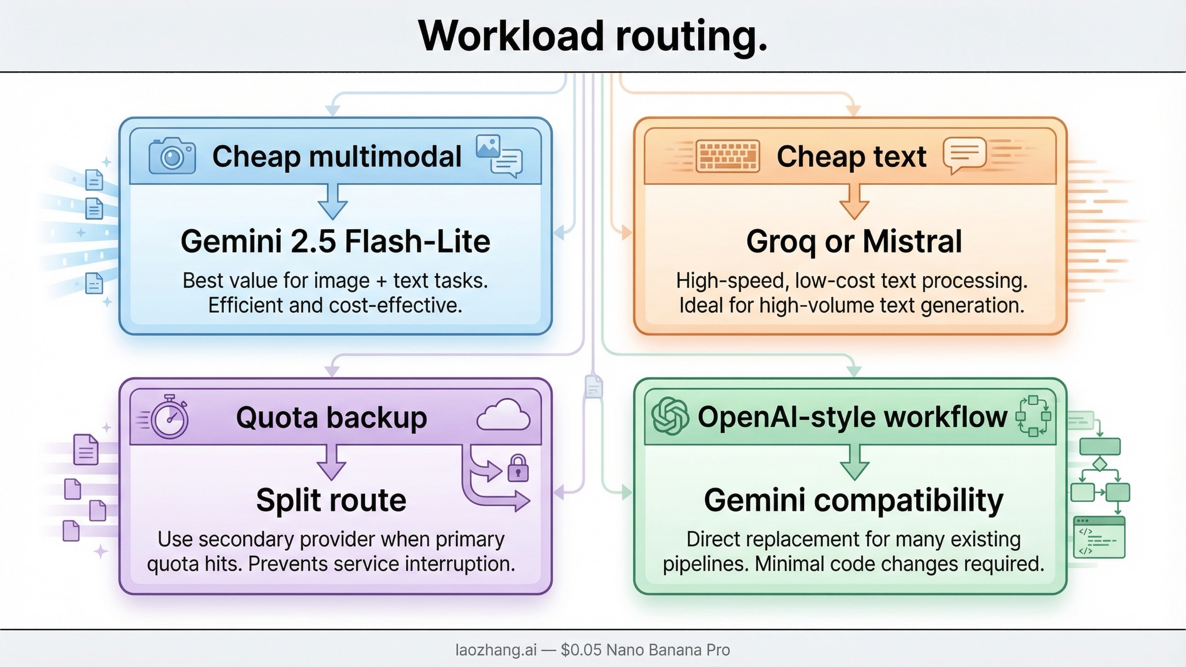 Ruteo práctico entre Gemini barato y alternativas