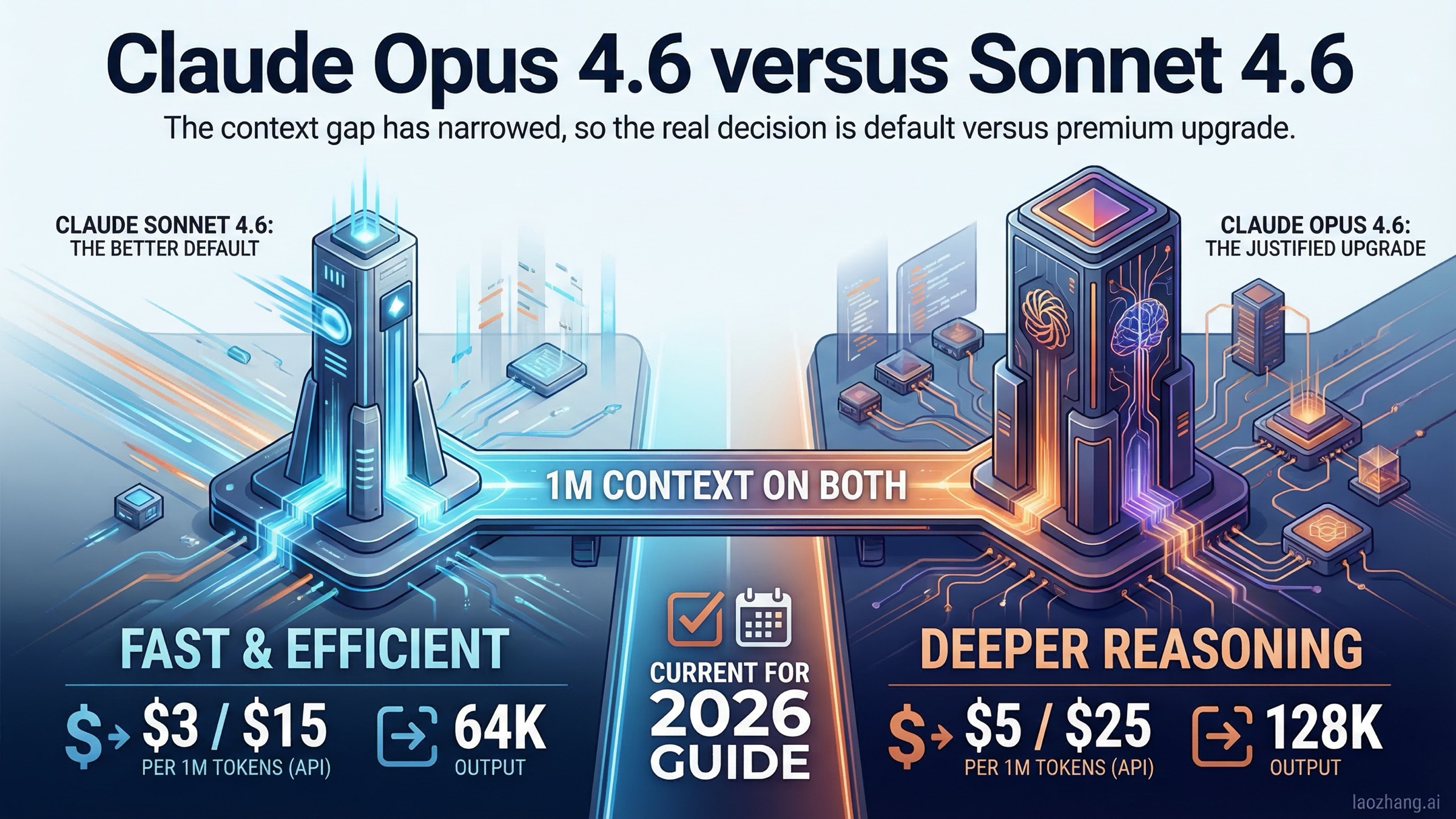 Comparativa entre Claude Sonnet 4.6 y Claude Opus 4.6 con diferencias de precio, contexto, salida y uso recomendado
