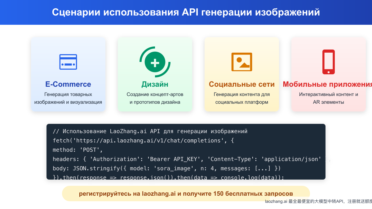 Различные сценарии использования API генерации изображений