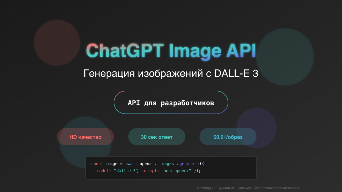 ChatGPT Image Generate API - Полное руководство по DALL-E 3 в 2025