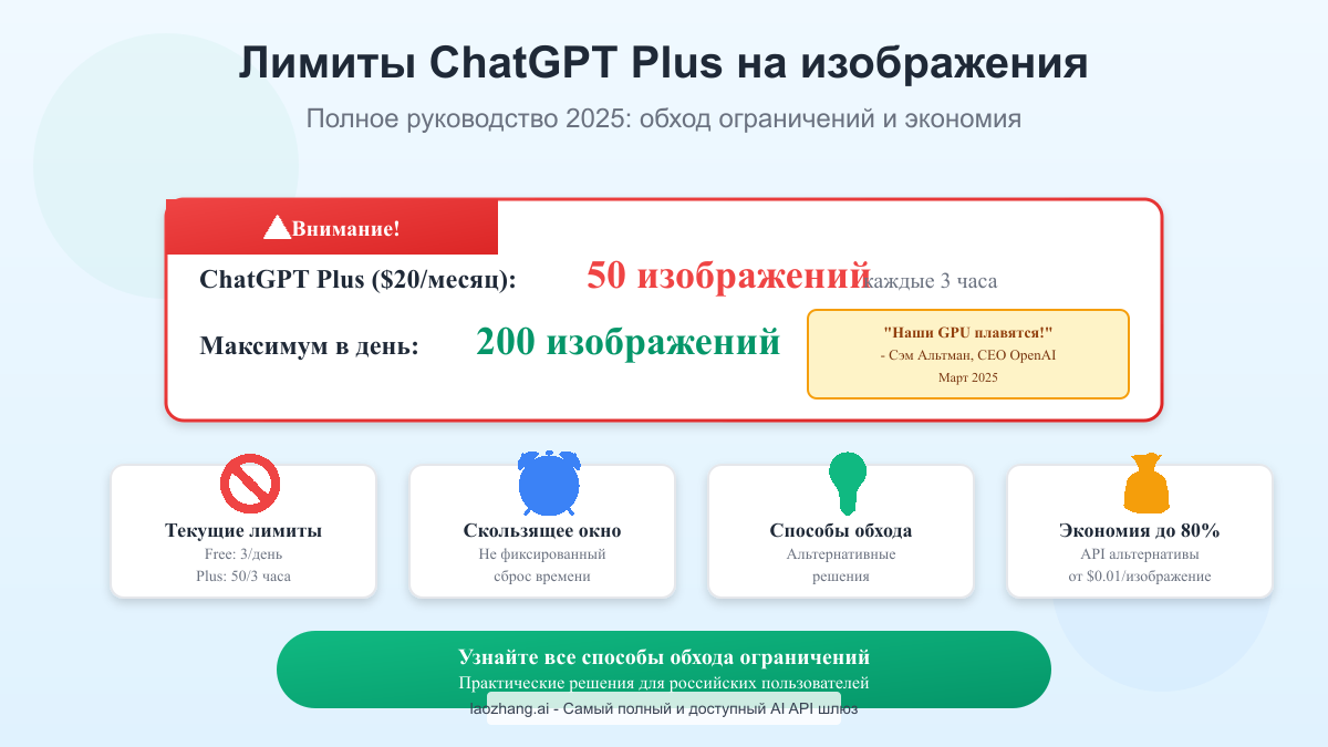 Лимиты генерации изображений ChatGPT Plus 2025: полное руководство по обходу ограничений и экономии