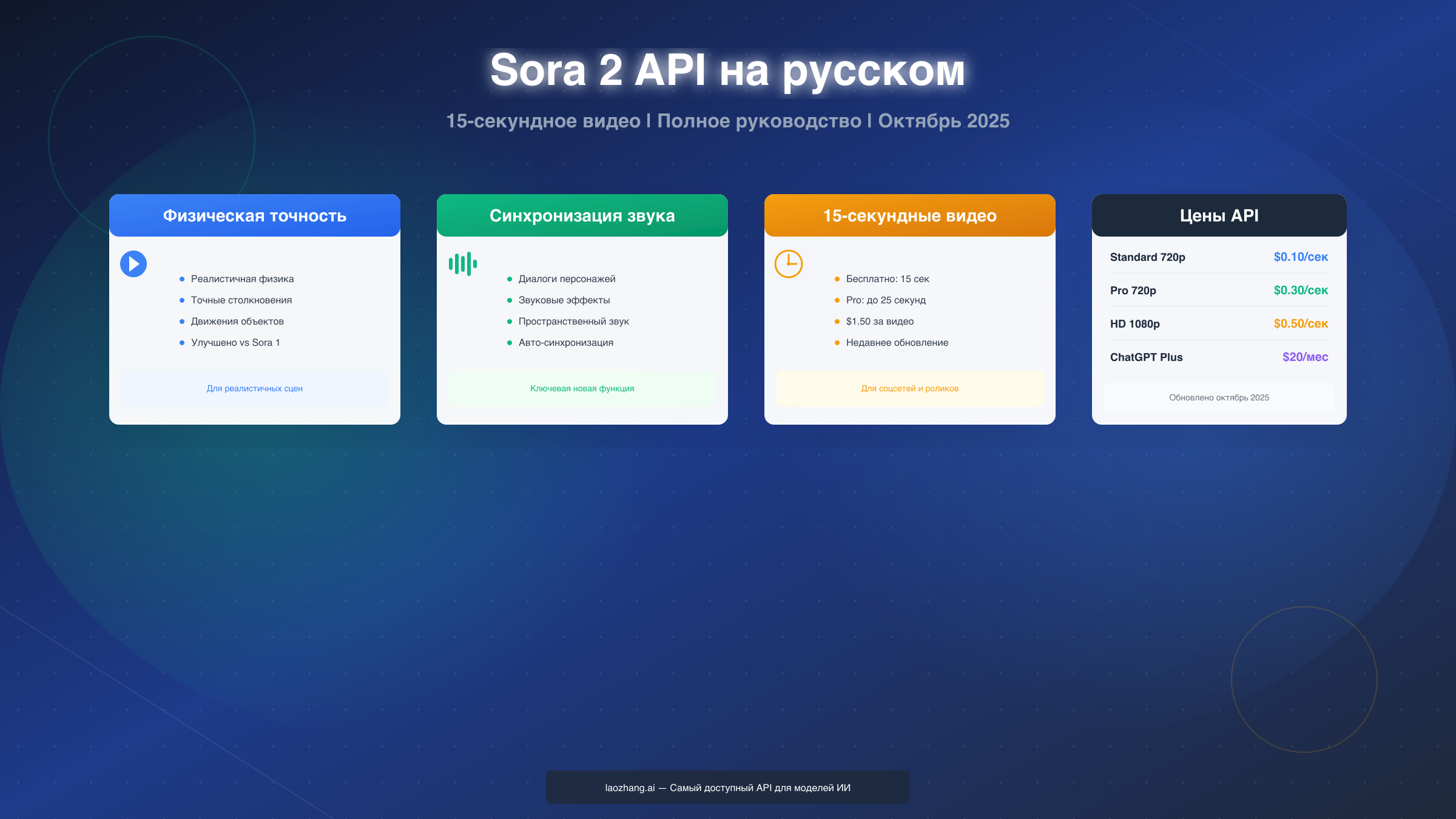 Sora 2 API на русском: Полное руководство по 15-секундному видео (2025)