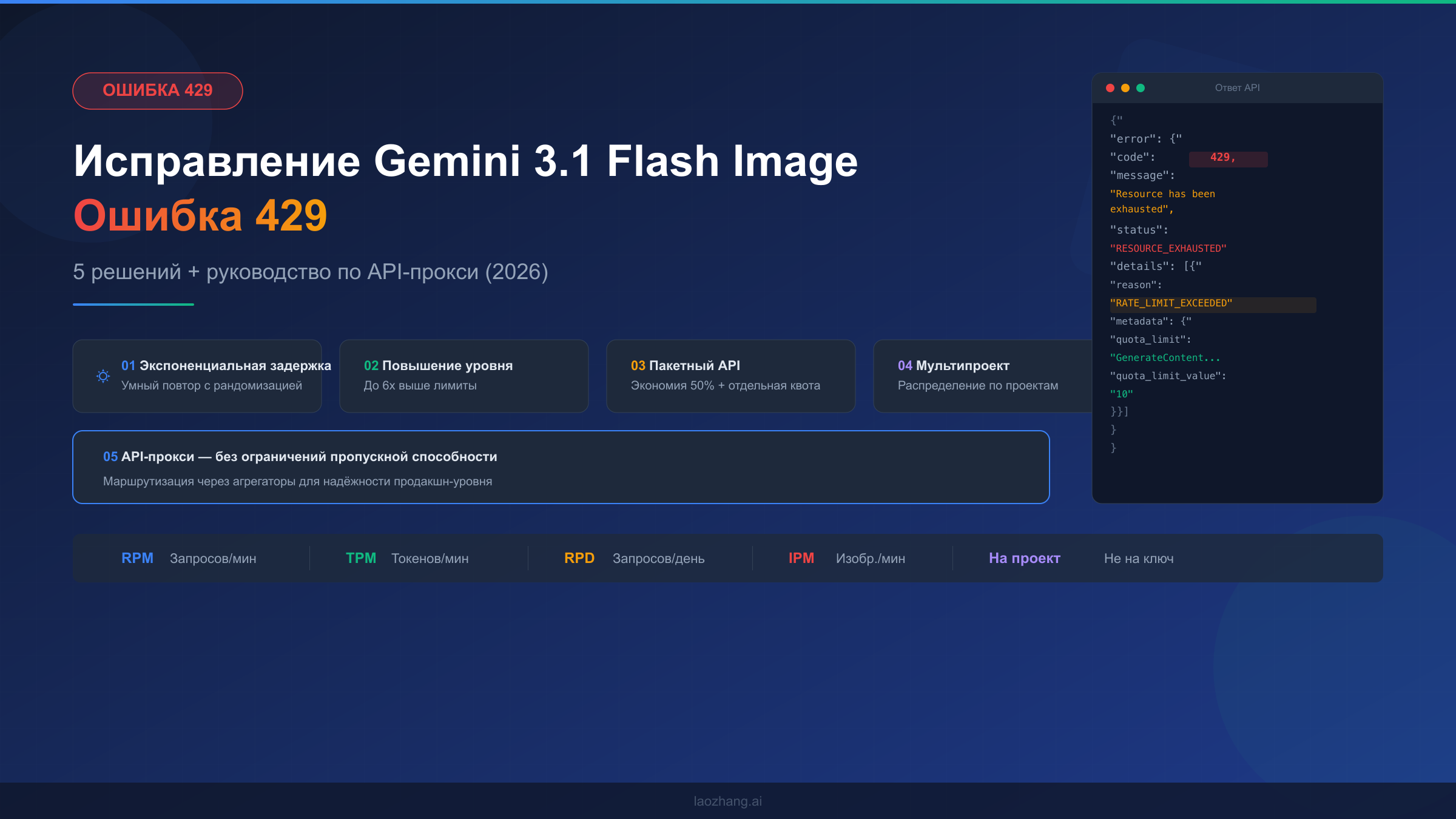 Полное руководство по исправлению ошибки 429 Gemini 3.1 Flash Image
