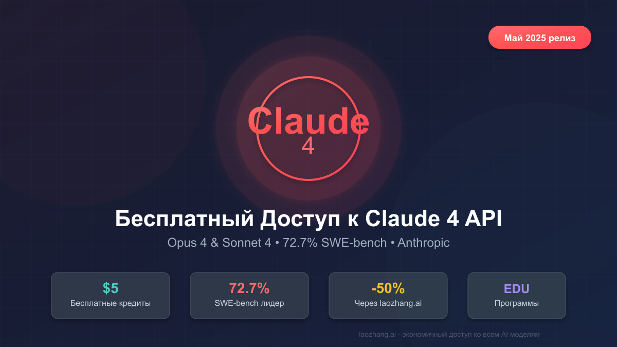 Бесплатный Claude 4 API 2025: Полное Руководство по Доступу к Революционным AI-моделям Anthropic