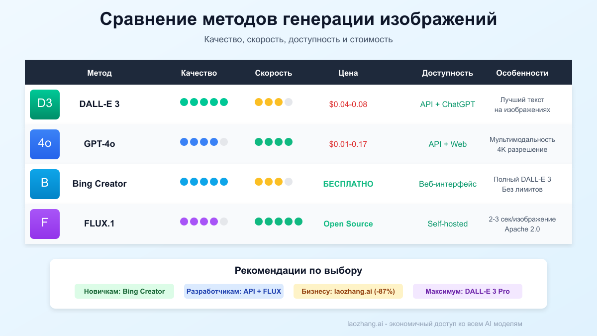 Методы доступа к GPT Image API
