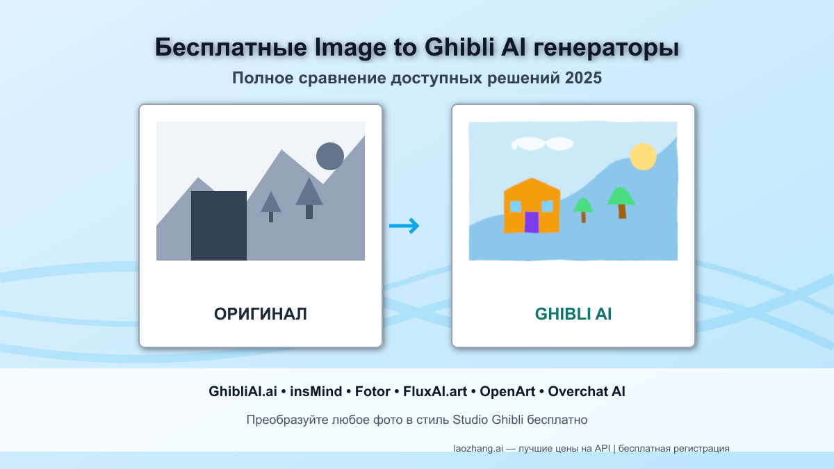 Бесплатные Image to Ghibli AI конвертеры 2025: полное сравнение доступных решений
