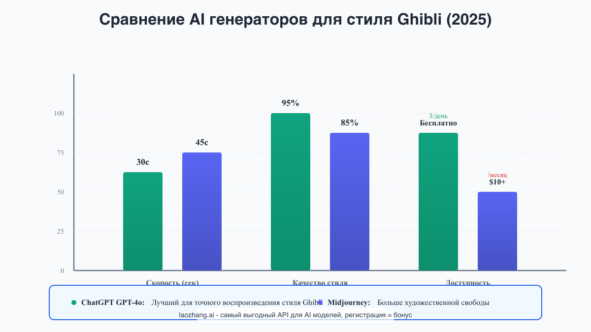 Сравнение AI генераторов для стиля Ghibli