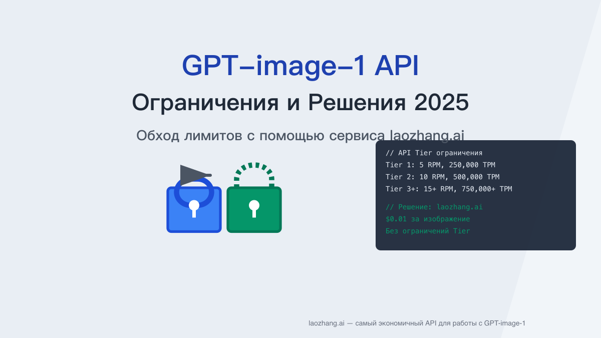 Ограничения GPT-image-1 API: подробный анализ и решение через сервис laozhang.ai