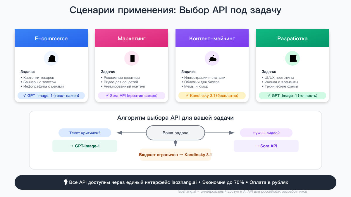 Схема применения для различных задач