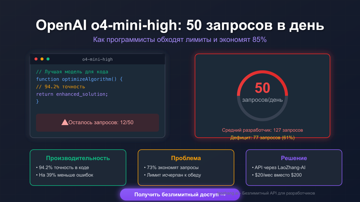 OpenAI o4-mini-high: как эффективно использовать 50 запросов в день для программирования в 2025