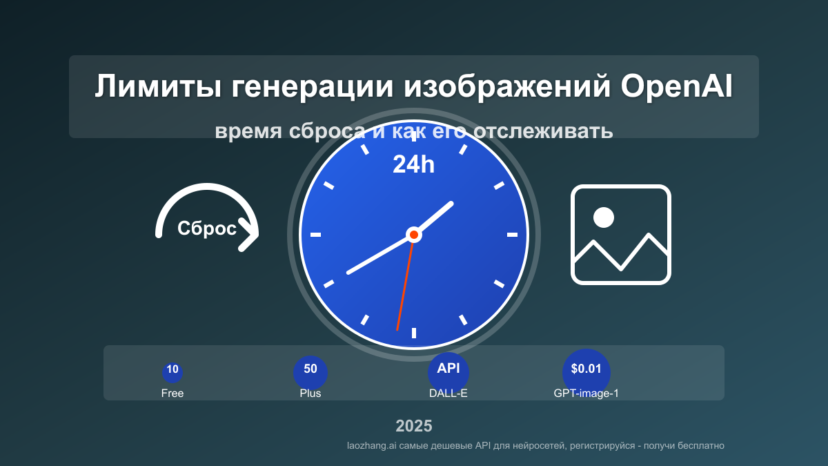 Лимиты генерации изображений OpenAI: время сброса и как его отслеживать (2025)