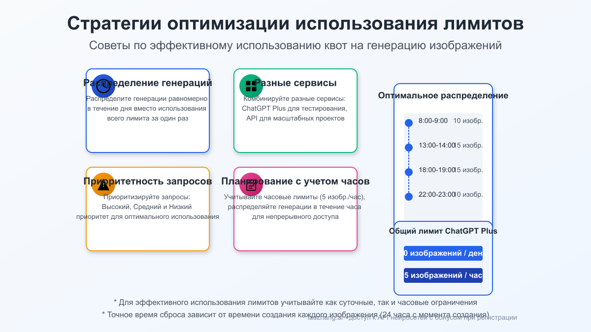 Оптимальные стратегии использования лимитов генерации изображений
