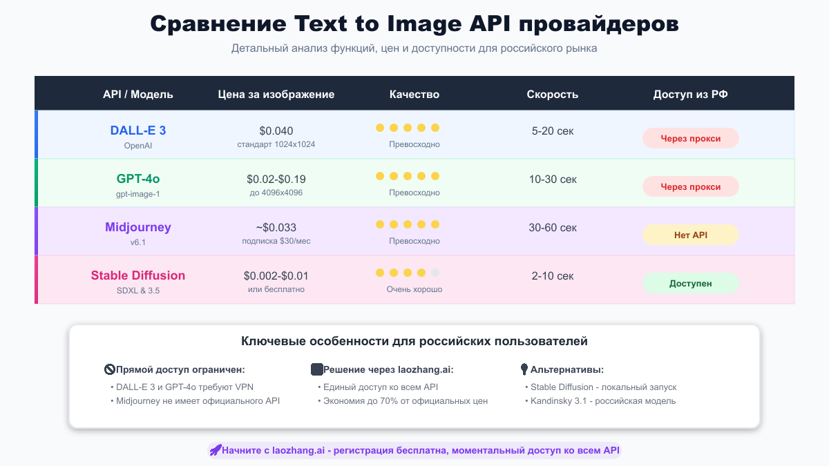 Сравнение API провайдеров