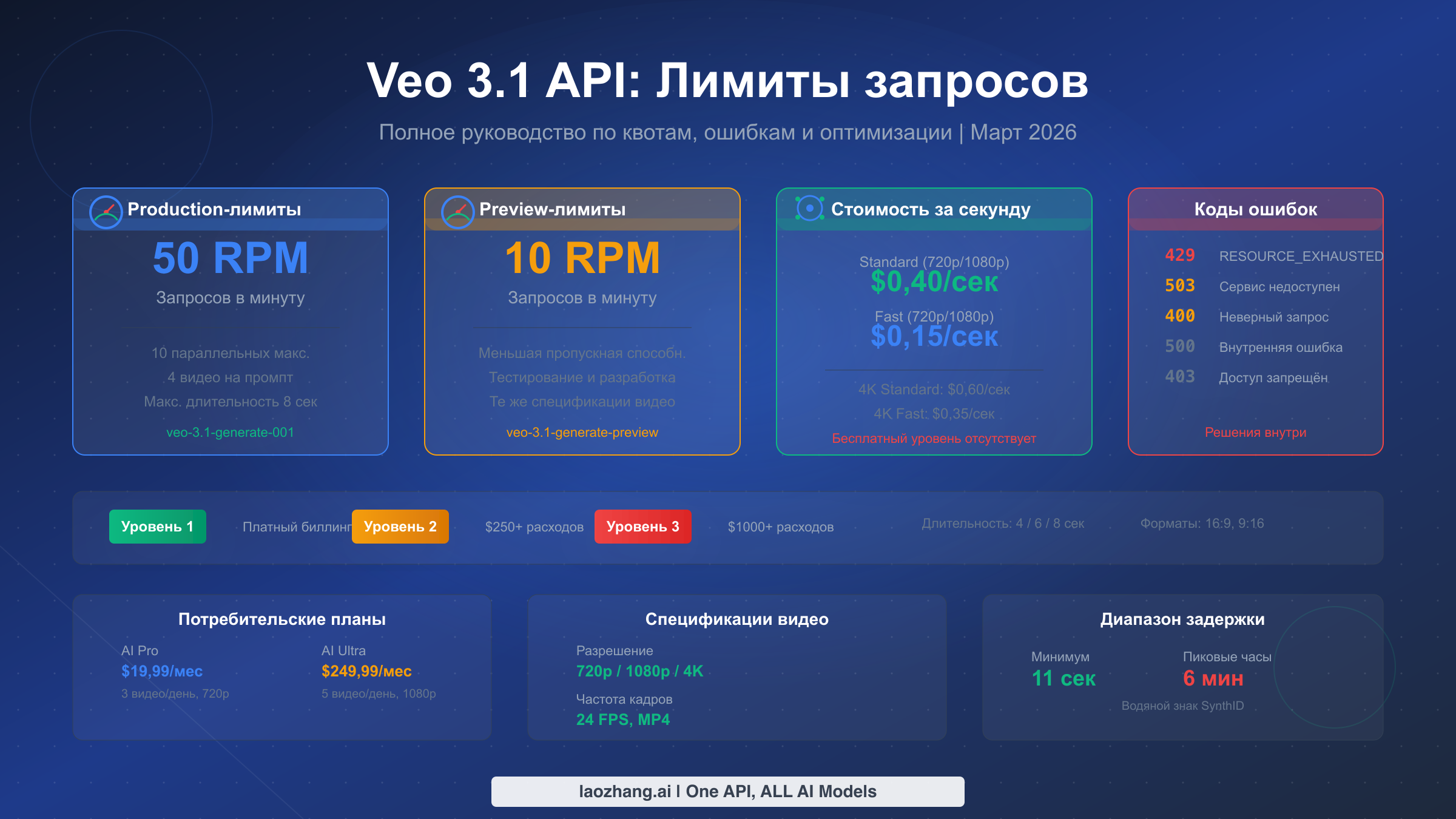Полное руководство по лимитам запросов Veo 3.1 API: квоты, коды ошибок и стратегии оптимизации