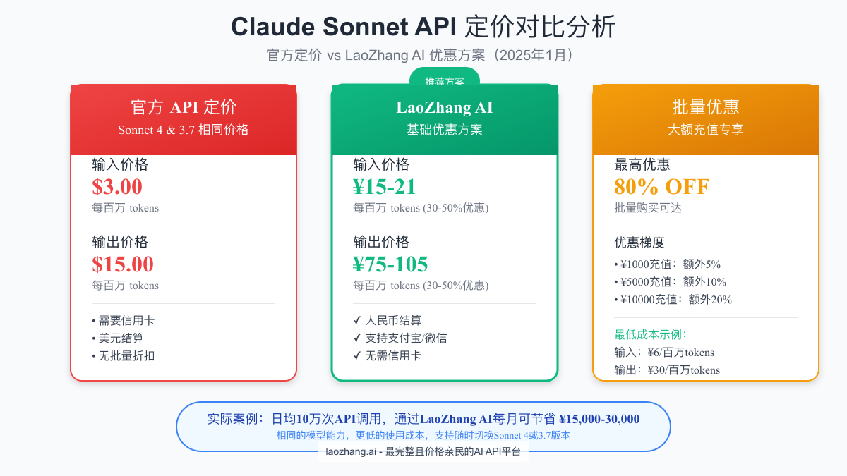 Claude Sonnet API 定价对比分析