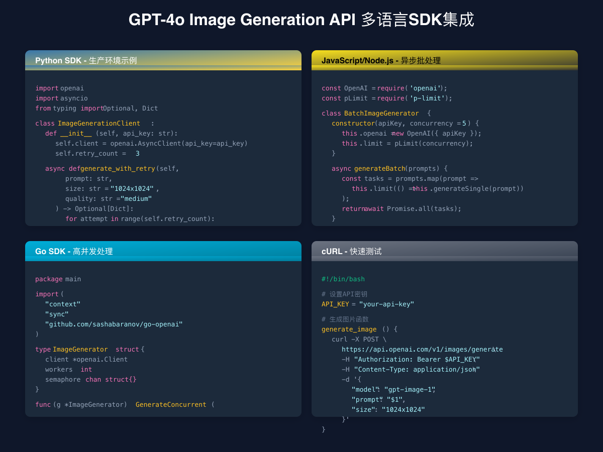 GPT-4o Image Generation API 多语言SDK集成