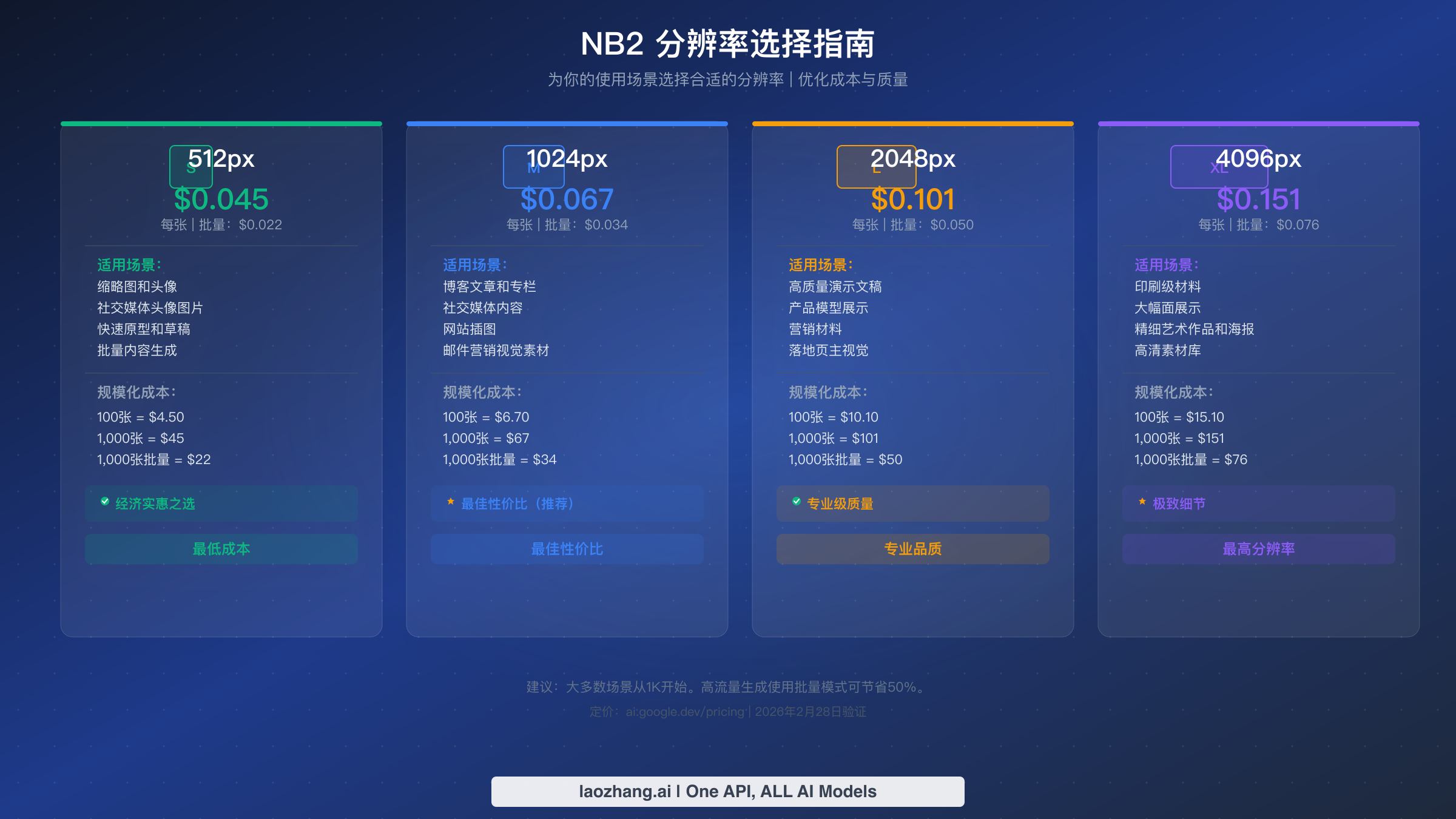 NB2分辨率选择指南对比512px、1K、2K和4K选项及定价