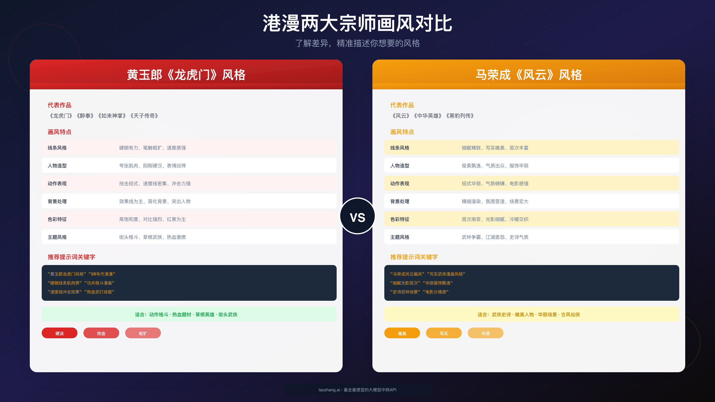 港漫两大宗师画风对比
