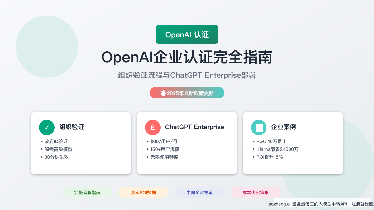 OpenAI企业认证完全指南:组织验证流程与ChatGPT Enterprise部署(2025年最新)