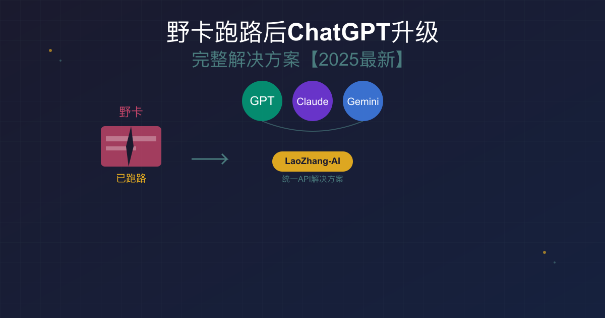 野卡跑路后ChatGPT升级完整解决方案【2025最新】